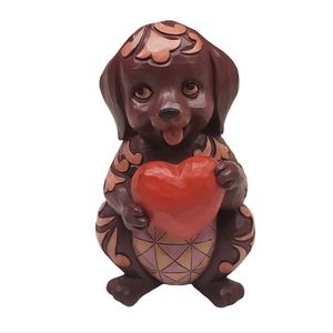 JIM SHORE Love Is A Faithful Friend Pint Sized Dog Holding Heart Valentines Gift